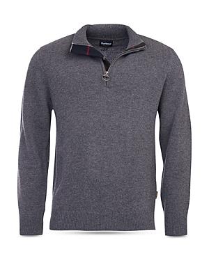 Barbour Holden Wool Tartan Trim Regular Fit Quarter Zip Mock Neck Sweater