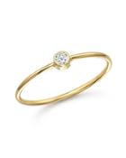 Zoe Chicco 14k Yellow Gold And Diamond Bezel Thin Band Ring