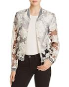 Lucy Paris Sheer Floral Bomber Jacket