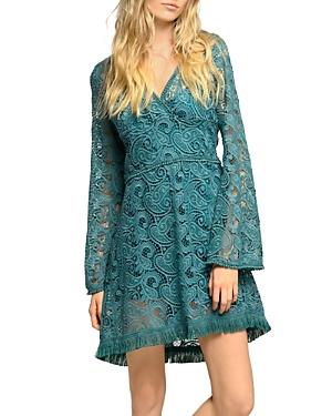 Pinko Solitudine Long Sleeve Lace Mini Dress