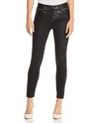 Current/elliott The Fused High-rise Stiletto Jeans In Rocco With Leather Piecing