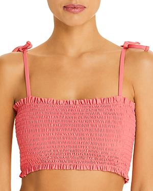 Aqua Smocked Bandeau Bikini Top - 100% Exclusive