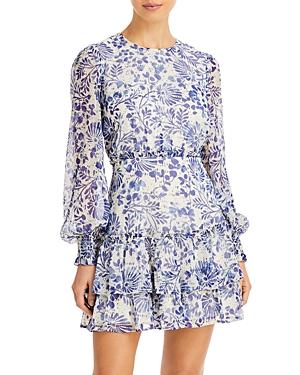 Aqua Floral Ruffled Mini Dress - 100% Exclusive