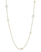 Diamond Clover Station Necklace In 14k Yellow And White Gold, .65 Ct. T.w.