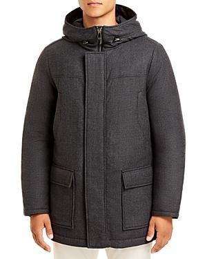 Corneliani Charcoal Wool Houndstooth Parka