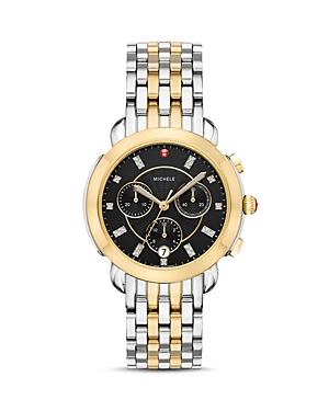 Michele Sidney Two-tone Mother-of-pearl Diamond Chronograph, 38mm