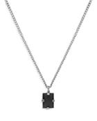 Miansai Lennox Onyx Pendant Necklace In Rhodium Plated Sterling Silver, 24