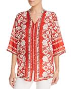 Johnny Was Zoi Printed Silk Blouse