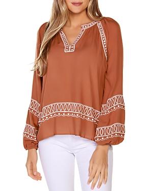 Belldini Embroidered Peasant Top