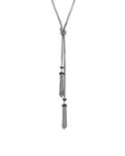 John Hardy Sterling Silver Classic Chain Tassel Necklace With Black Sapphire & Black Spinel, 24
