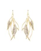 Alexis Bittar Crystal Encrusted Feather Wire Earrings