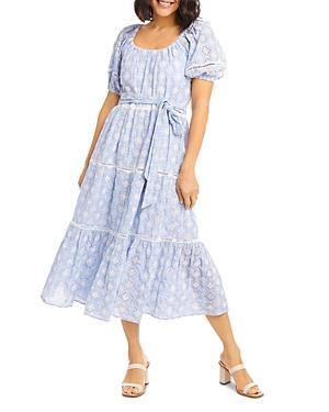 Karen Kane Tiered Embroidered Eyelet Midi Dress