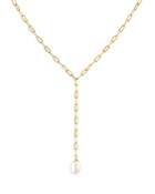 Adinas Jewels Faux Pearl Lariat Necklace, 16-18