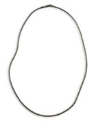 John Hardy Men's Classic Chain Silver 2.7mm Box Chain Necklace With Satin Matte Black Rhodium, 24