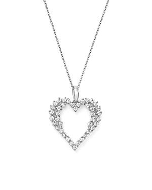 Bloomingdale's Diamond Heart Pendant Necklace In 14k White Gold, .50 Ct. T.w. - 100% Exclusive