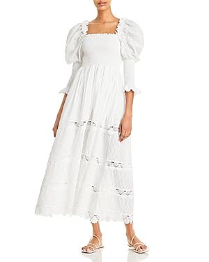 Waimari Bianche Embroidered Smocked Dress