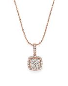 Diamond Pendant Necklace In 14k Rose Gold, .65 Ct. T.w.