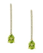 Bloomingdale's Peridot & Diamond Drop Earrings In 14k Yellow Gold - 100% Exclusive