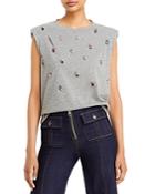 Cinq A Sept Reese Embellished Muscle Tee