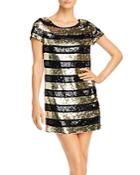 French Connection Anni Sequins Striped Mini Dress
