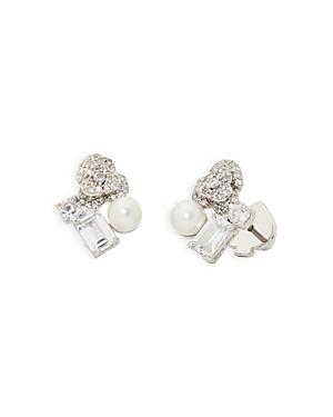 Kate Spade New York Bouquet Toss Cubic Zirconia & Imitation Pearl Flower Cluster Stud Earrings In Silver Tone