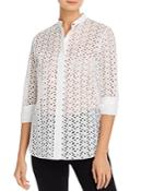 Theory Sheer Lace Button-front Shirt