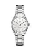 Tag Heuer Carrera Stainless Steel And White Mother Of Pearl Dial Watch, 32mm