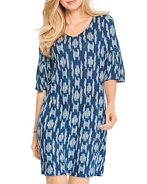 Nic+zoe Indigo Waves Printed Shift Dress