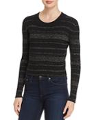 Aqua Metallic Striped Cropped Sweater - 100% Exclusive
