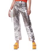 Simon Miller High Rise Cropped Jeans In Silvr Foil