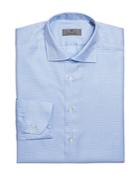 Canali Cotton Stitch Grid Classic Fit Dress Shirt