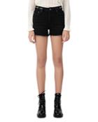 Maje Igloo Horsebit Waist Denim Shorts