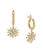 David Yurman 18k Yellow Gold Starburst Drop Earrings With Diamonds