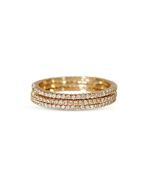 Apres Jewelry 14k Yellow Gold Petite Ballier Diamond Rings, Set Of 3