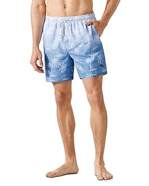 Tommy Bahama Naples Palmsola Ombre Palm Print Straight Fit 6 Swim Trunks