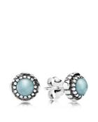 Pandora Earrings - Sterling Silver & Aquamarine Birthday Blooms March Stud