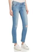 Paige Skyline Ankle Peg Jeans In Gia Destructed