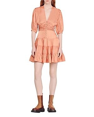 Sandro Mylene Satin Mini Dress