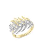 Bloomingdale's Diamond Feather Ring In 14k Yellow & White Gold, 0.35 Ct. T.w. - 100% Exclusive