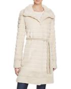 Maximilian Furs Grooved Sheared Mink & Long Hair Mink Fur Coat - Bloomingdale's Exclusive