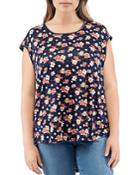 B Collection By Bobeau Curvy Suzzane Mixed-print Top