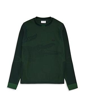 Lacoste Textured Crocodile Print Slim Fit Crewneck Sweatshirt