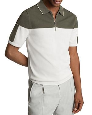 Reiss Nelson Color Block Slim Fit Half Zip Polo Shirt