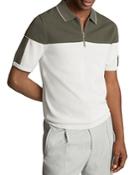 Reiss Nelson Color Block Slim Fit Half Zip Polo Shirt