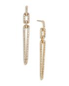 David Yurman 18k Yellow Gold Stax Diamond Elongated Drop Earrings