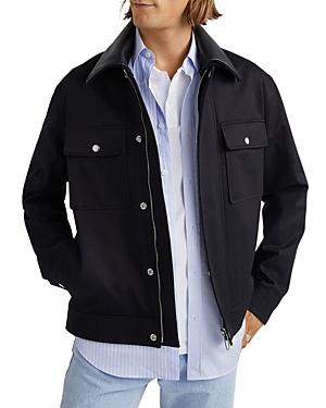 The Kooples Leather Collar Technical Jacket