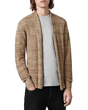 Allsaints Joshua Linen & Cotton Marled Slim Fit Shawl Collar Cardigan