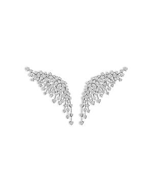 Hueb 18k White Gold Luminus Diamond Wing Statement Earrings