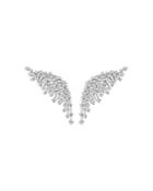 Hueb 18k White Gold Luminus Diamond Wing Statement Earrings