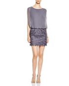 Aidan Mattox Sleeveless Blouson Bodice & Lace Skirt Dress